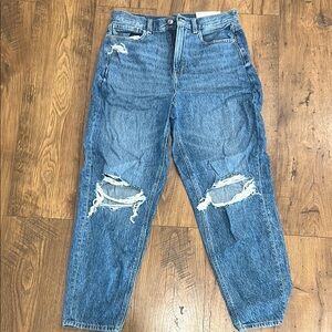 Distressed Blue Mom Jeans